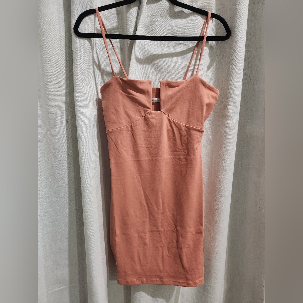 Nwt Susana Monaco Square wire string Blush Pink Mini Dress REVOLVE L - Picture 3 of 6